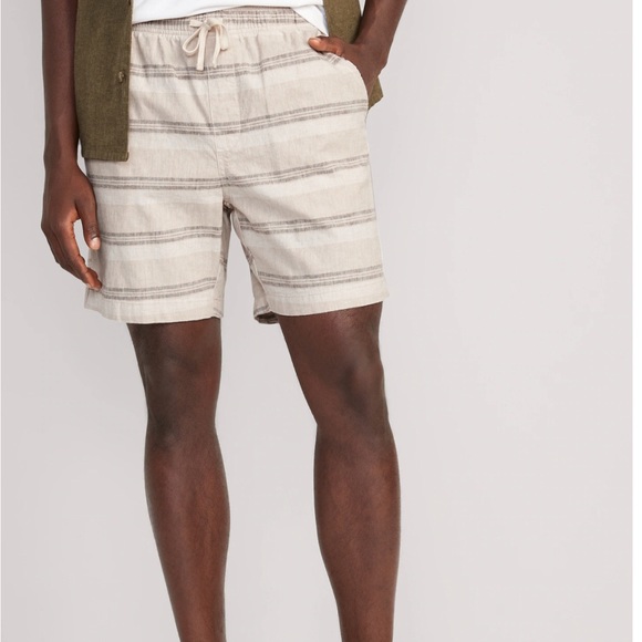 Linen-Blend Jogger Shorts 7-inch inseam - Picture 6 of 7